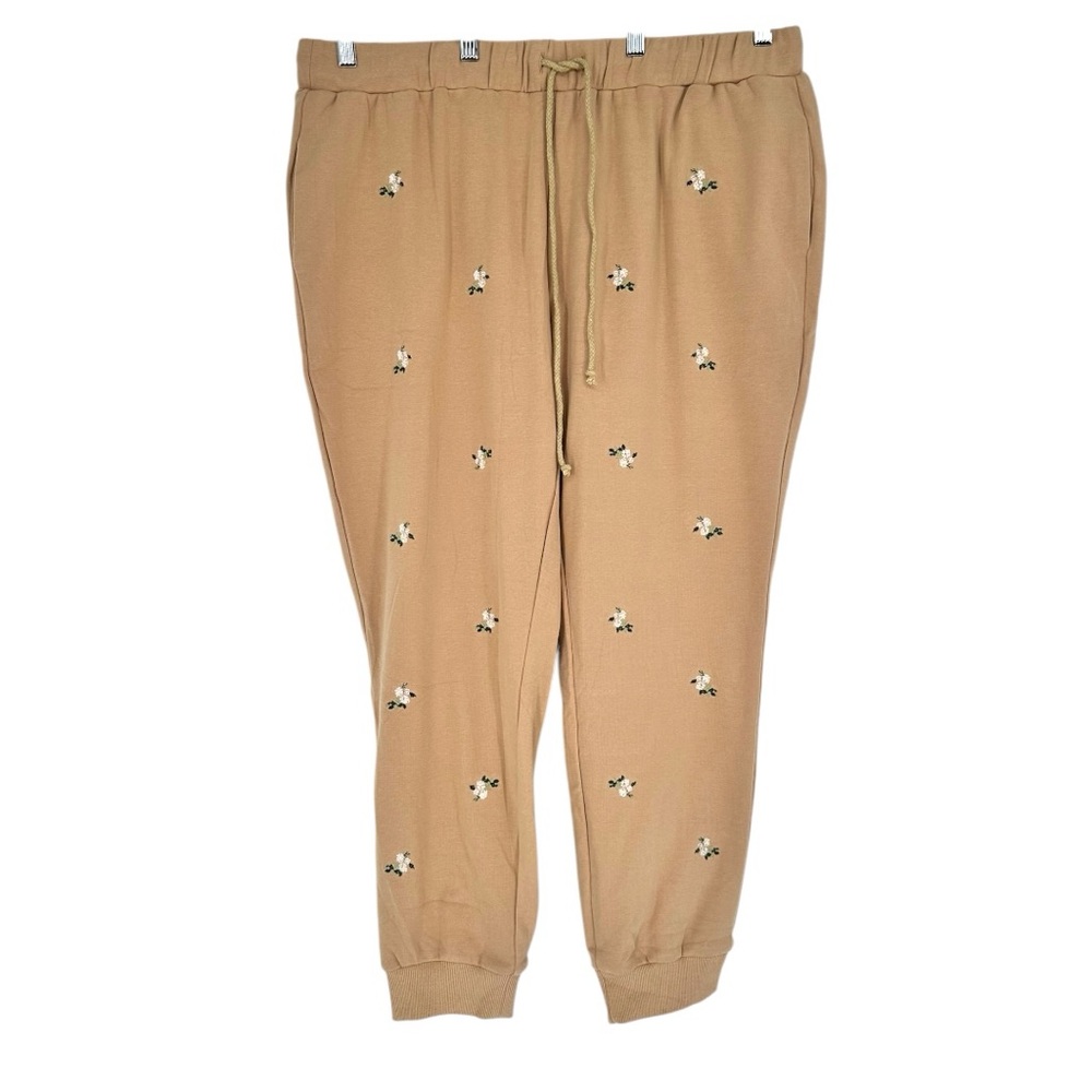 Polagram Camel Embroidered Sweatpant Joggers size 2X Cuffed Drawstring